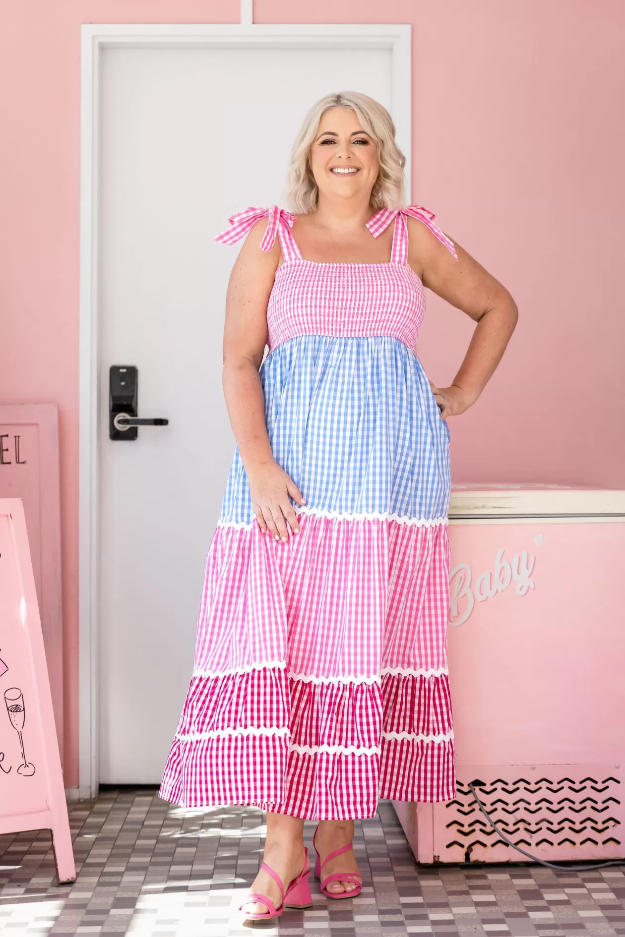 Proud Poppy Clothing Allegra Maxi Dress in Gingham Mix