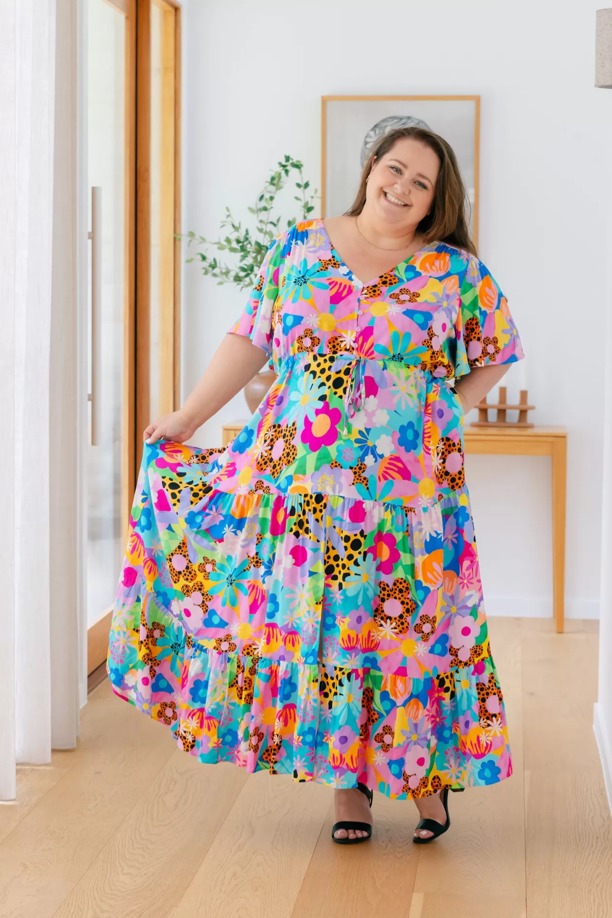 Proud Poppy Clothing Bonnie Dress in Floral Fancy by Kasey Rainbow