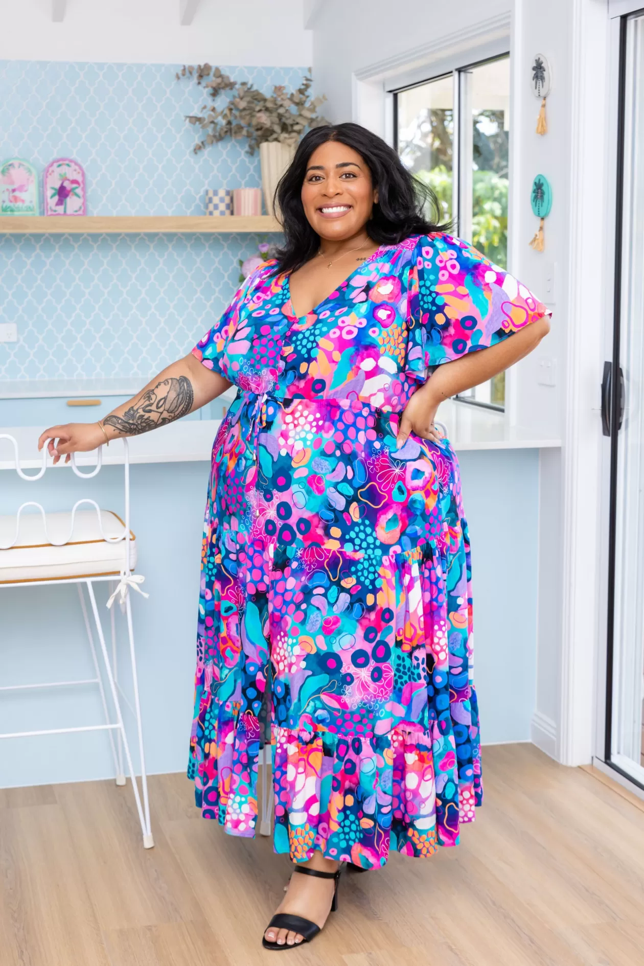 Proud Poppy Clothing Bonnie Maxi Dress in Midnight Safari by Kasey Rainbow