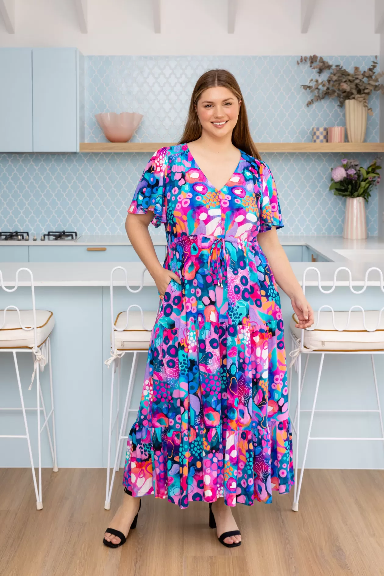 Proud Poppy Clothing Bonnie Maxi Dress in Midnight Safari by Kasey Rainbow