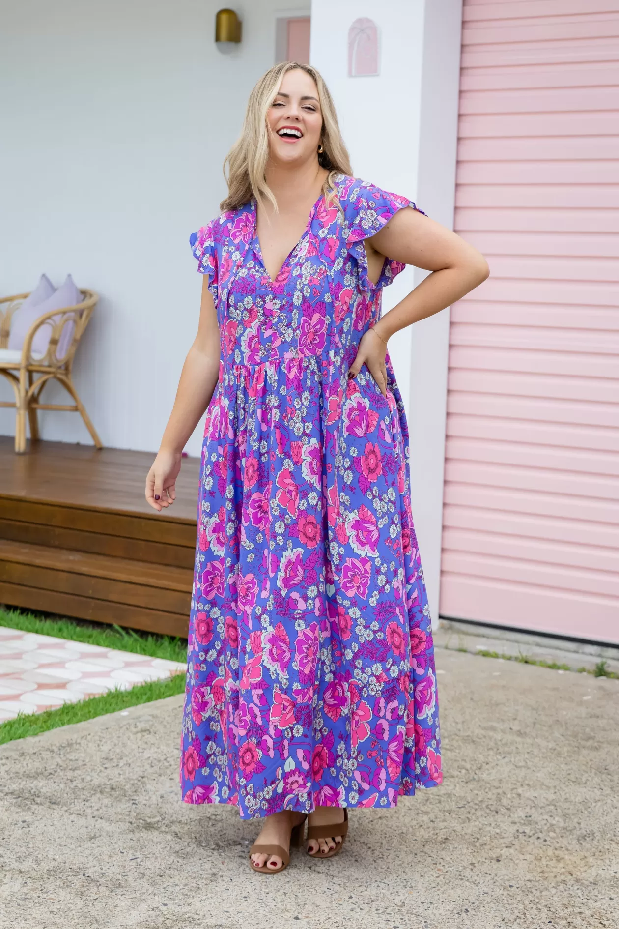 Proud Poppy Clothing Carmody Purple Floral Maxi Dress