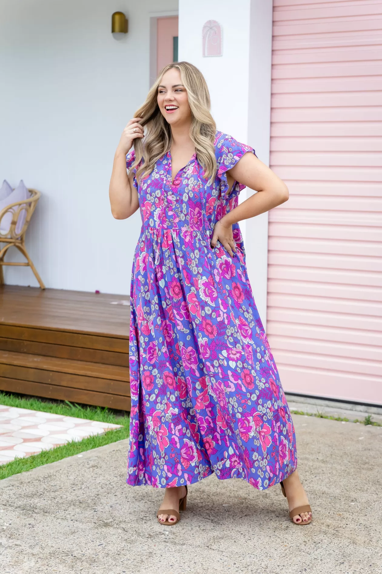 Proud Poppy Clothing Carmody Purple Floral Maxi Dress