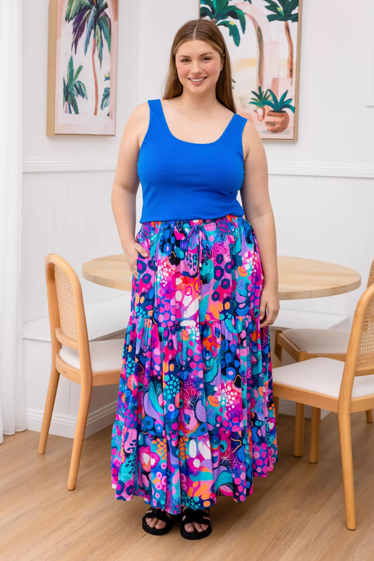 Proud Poppy Clothing Carrie Skirt in Midnight Safari by Kasey Rainbow