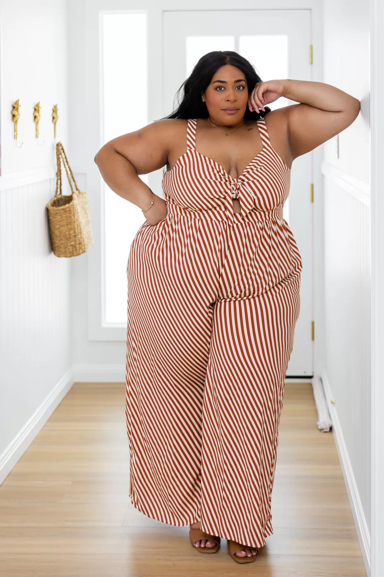 Proud Poppy Clothing Christina Jumpsuit in Candy Stripe Rust