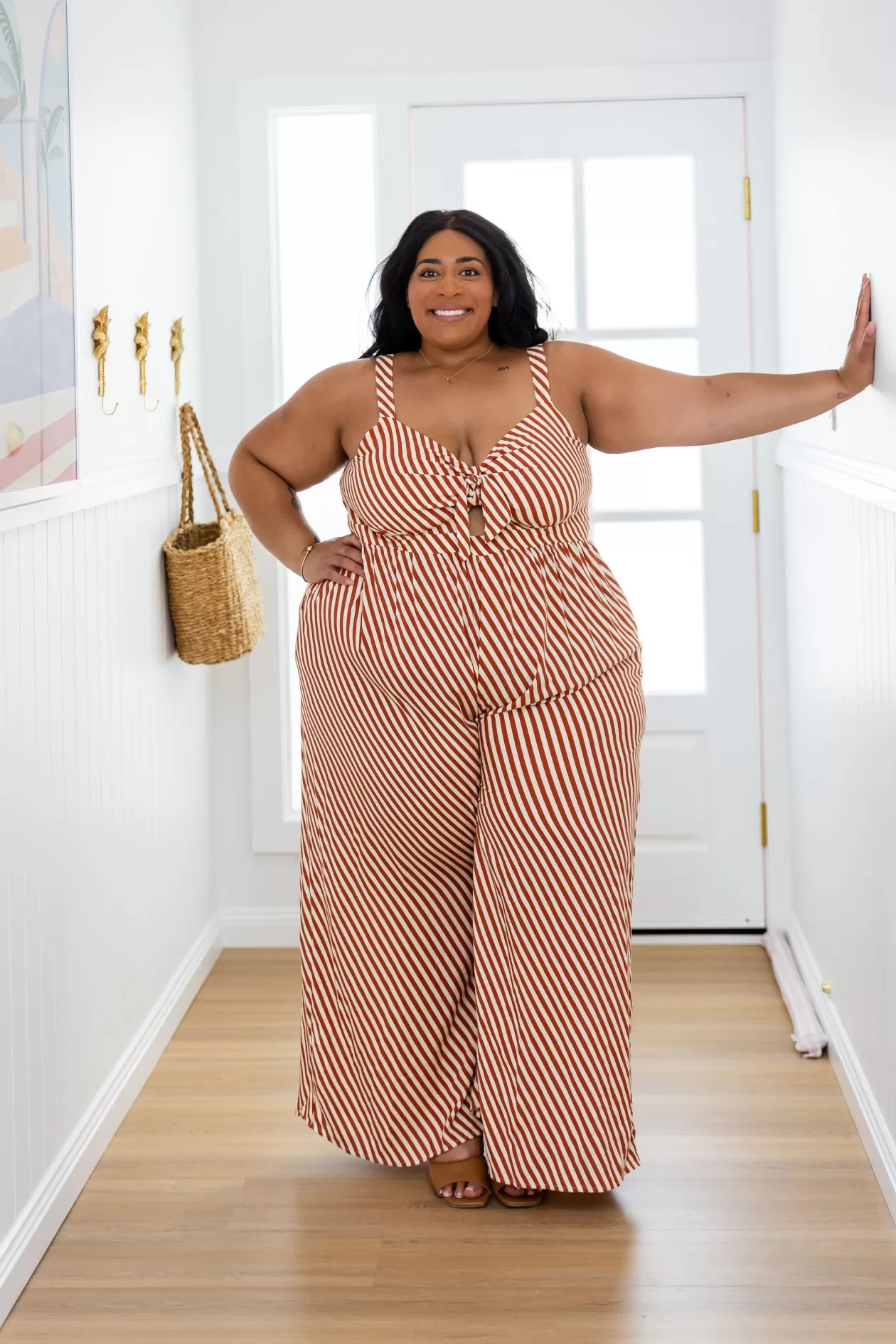 Proud Poppy Clothing Christina Jumpsuit in Candy Stripe Rust