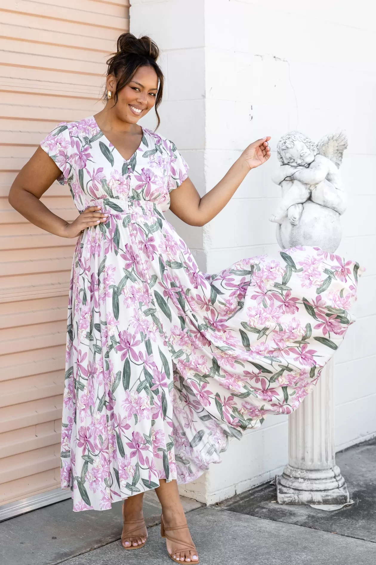 Proud Poppy Clothing Ellie Floral Maxi Dress in White