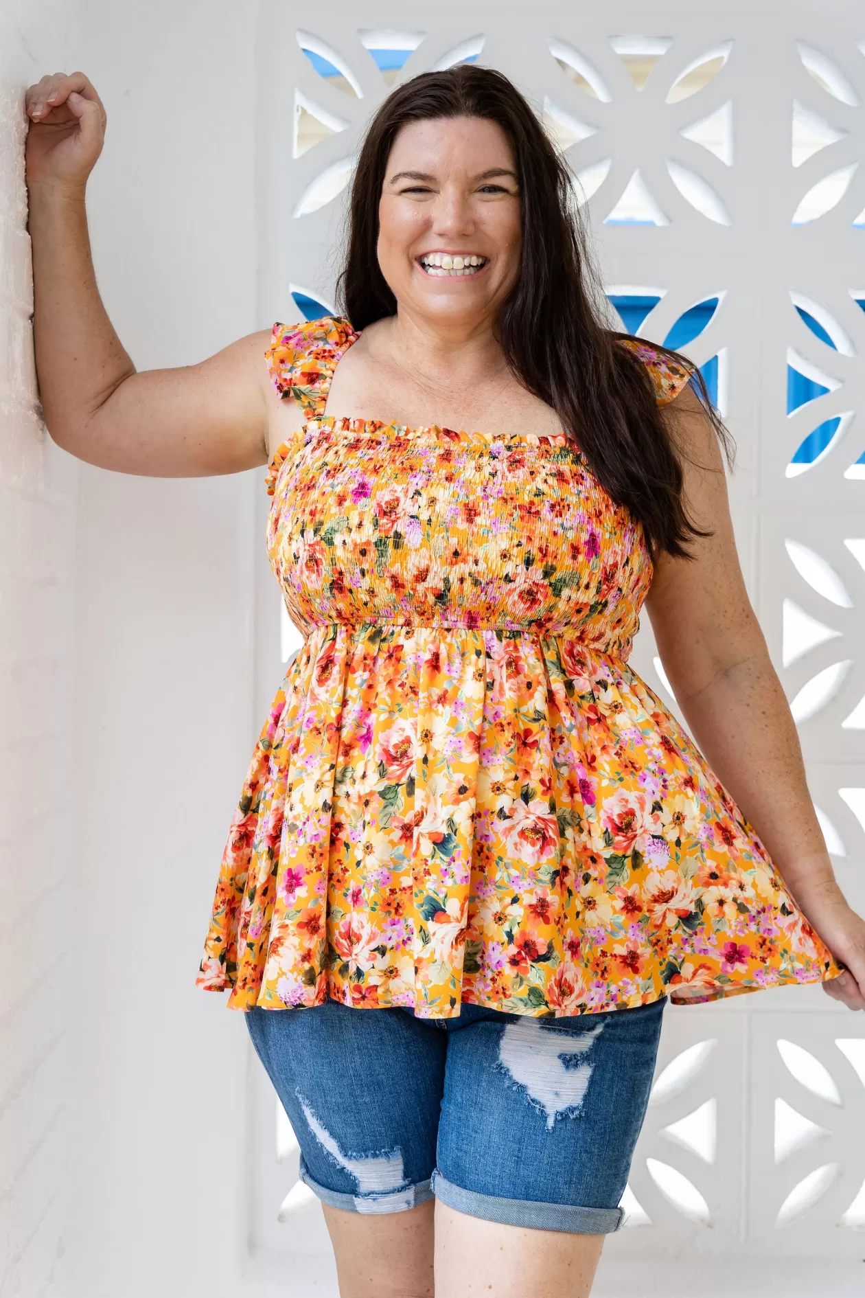 Proud Poppy Clothing Ellie Top in Sunshine Floral