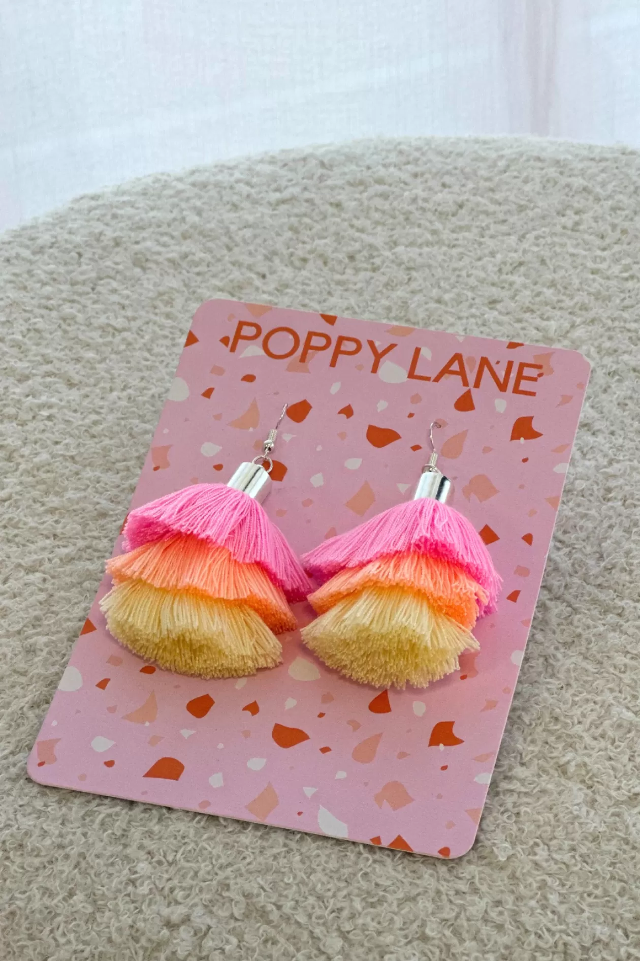 Proud Poppy Clothing Elly Drop Earrings in Pink, Peach & Yellow