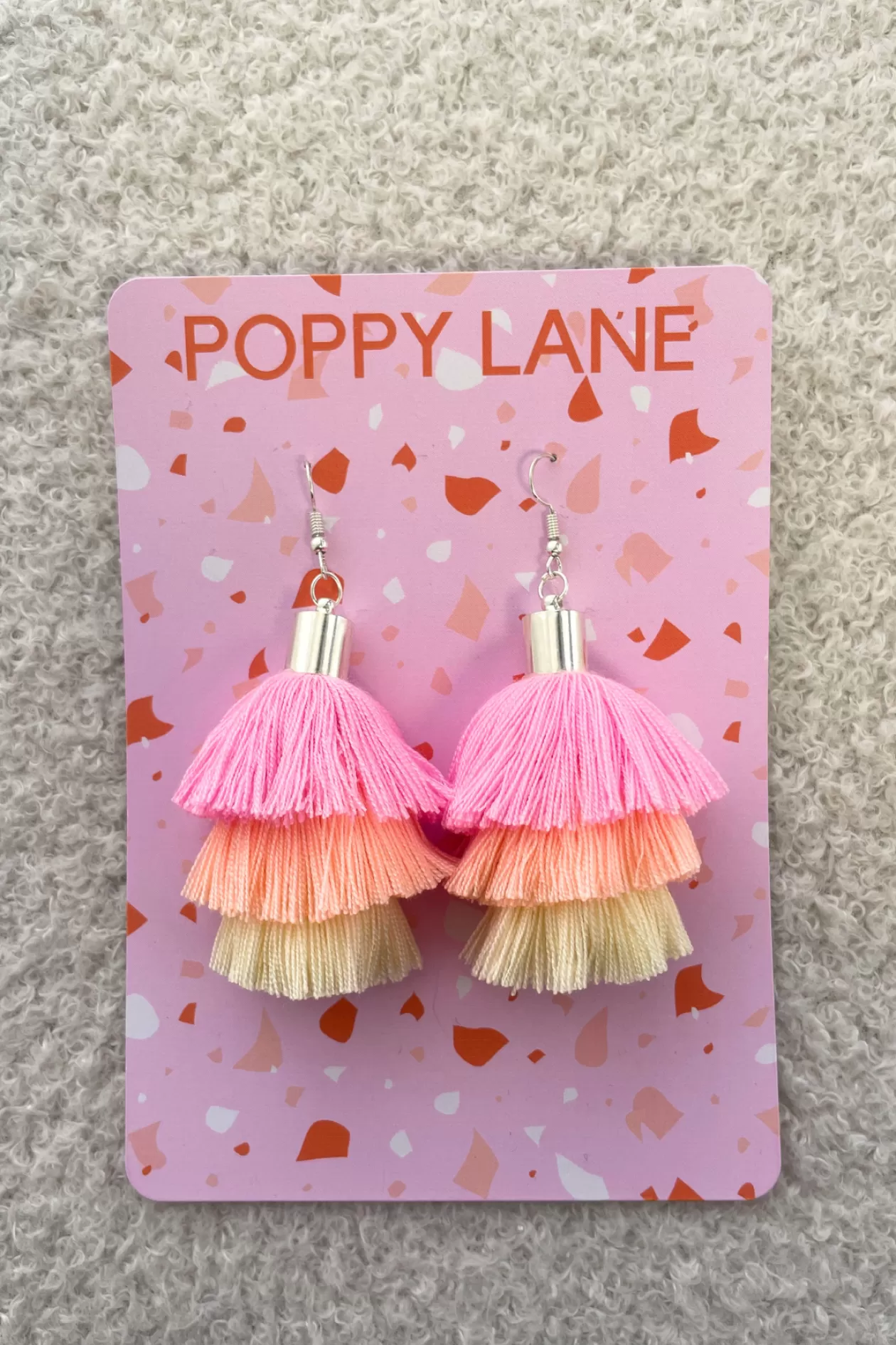 Proud Poppy Clothing Elly Drop Earrings in Pink, Peach & Yellow