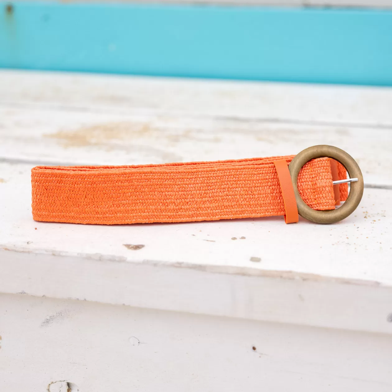 Proud Poppy Clothing Extra Length Stretch Belt in Bright Orange