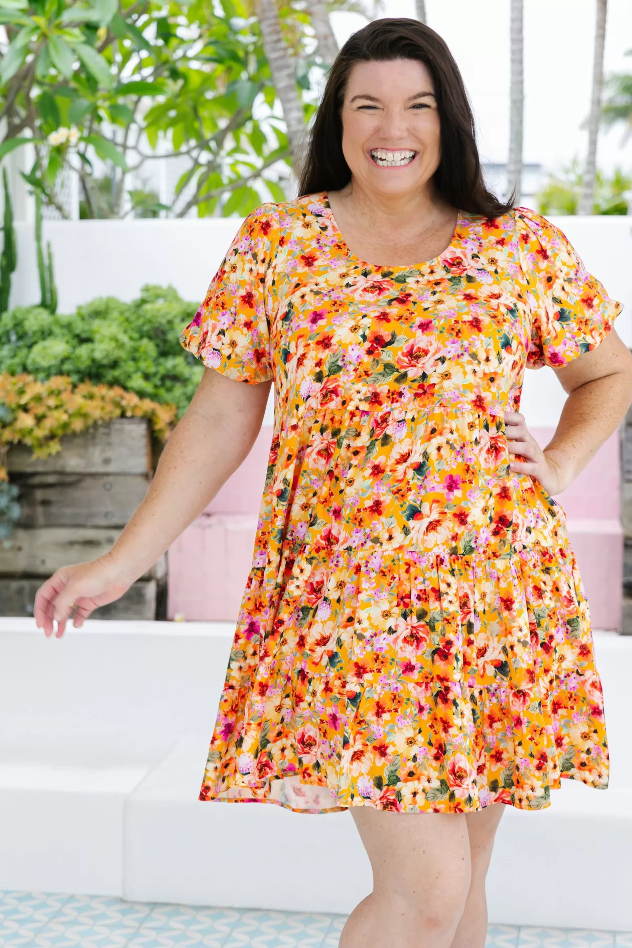 Proud Poppy Clothing Greta Party Dress in Sunshine Floral