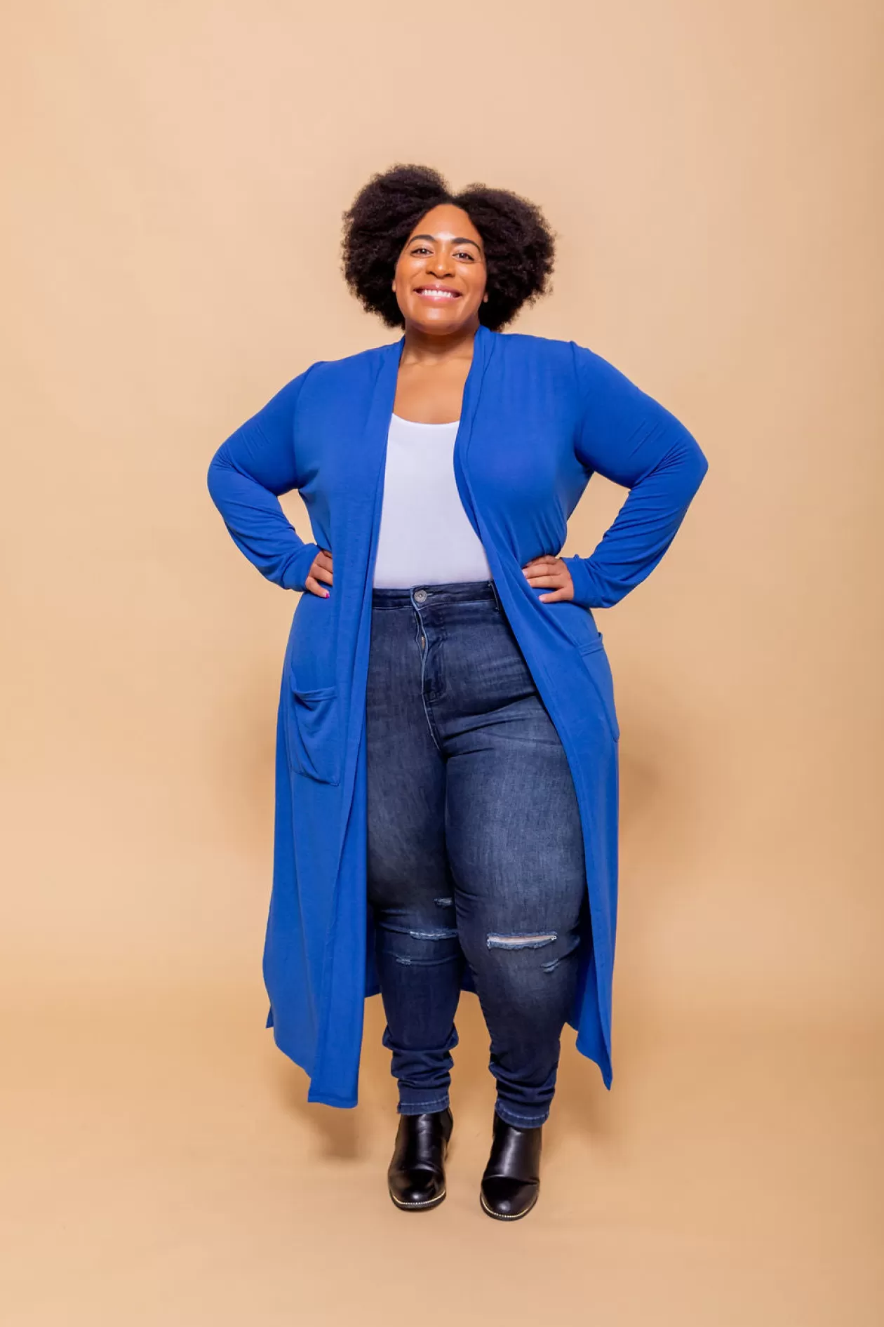 Proud Poppy Clothing Jane Cardigan in Electric Blue