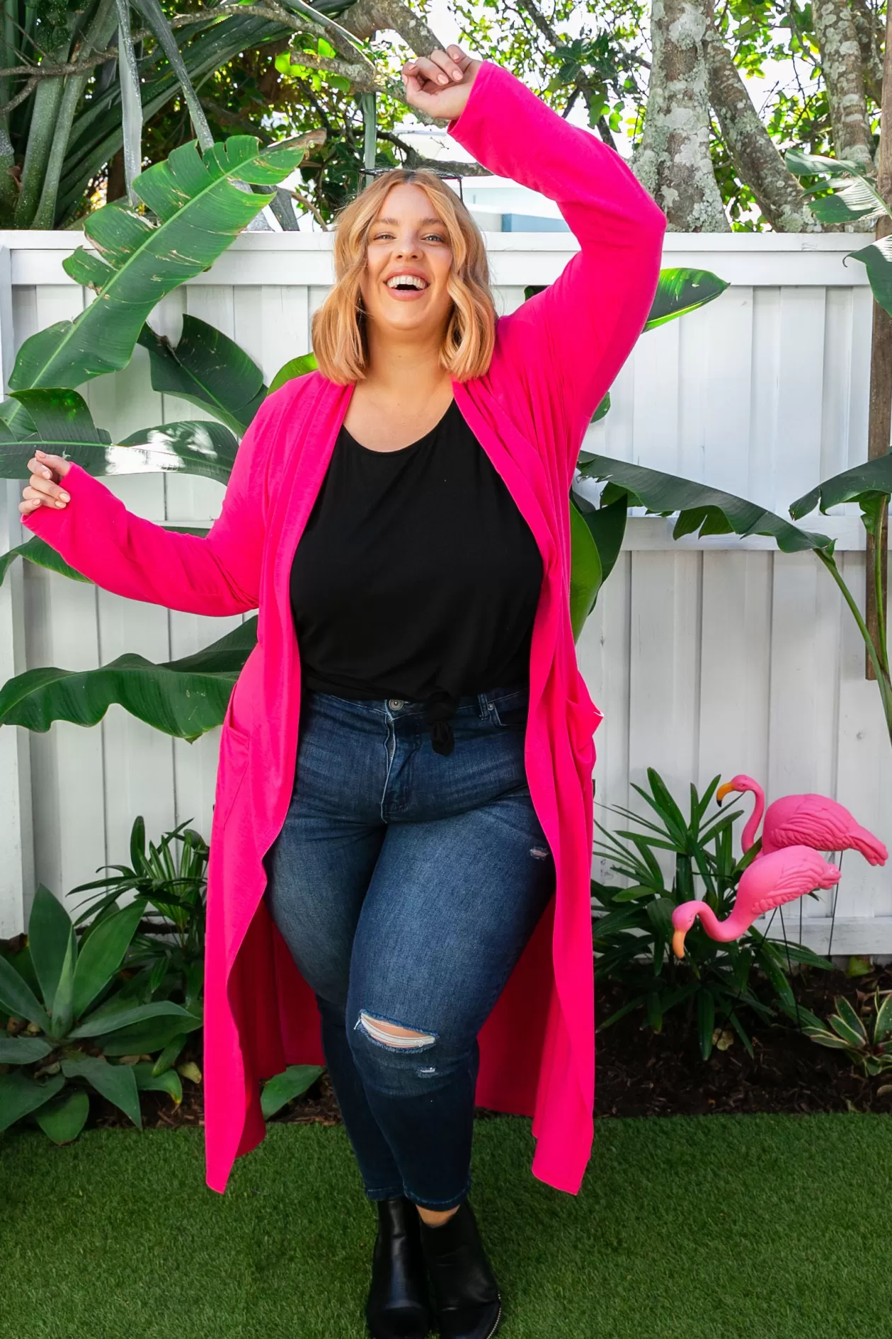 Proud Poppy Clothing Jane Cardigan in Hot Pink