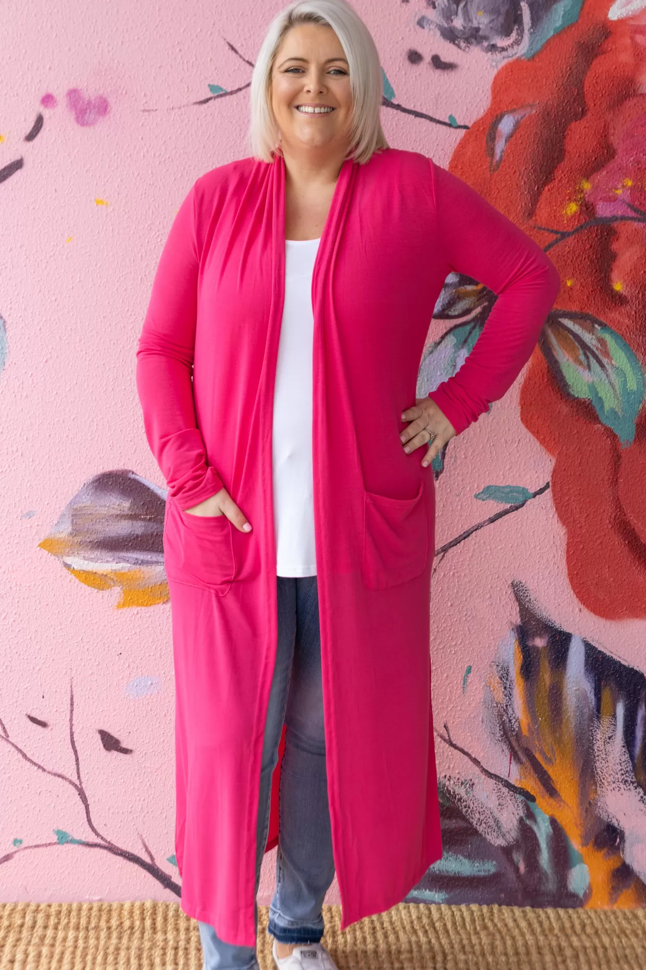 Proud Poppy Clothing Jane Cardigan in Hot Pink