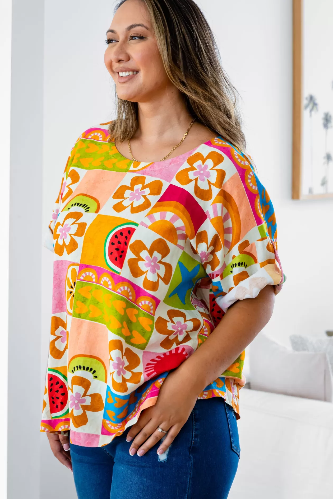 Proud Poppy Clothing Julia Linen Blend Top in Summer Crush