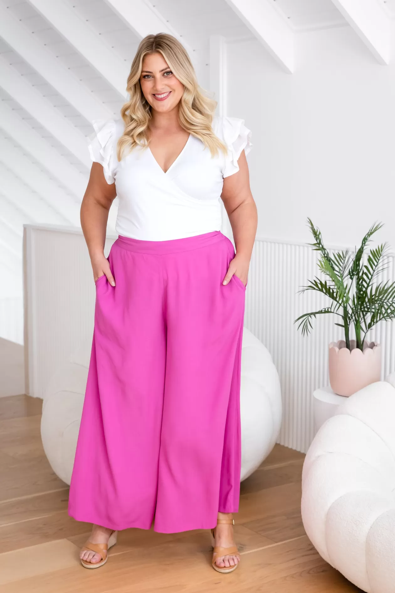 Proud Poppy Clothing Larsa Pants in Fuchsia Pink