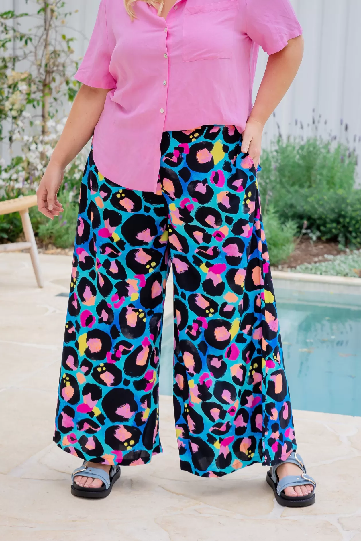 Proud Poppy Clothing Larsa Pants in Kasey Leopard by Kasey Rainbow