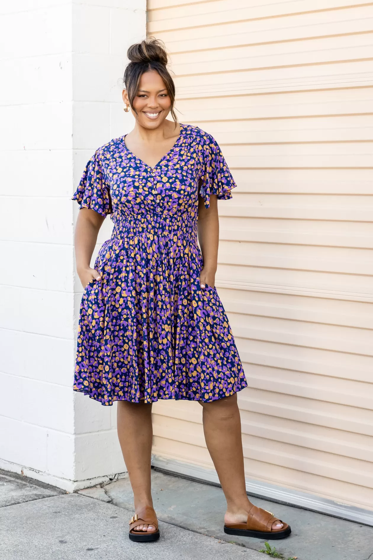 Proud Poppy Clothing Lina Dress in Purple Leopard