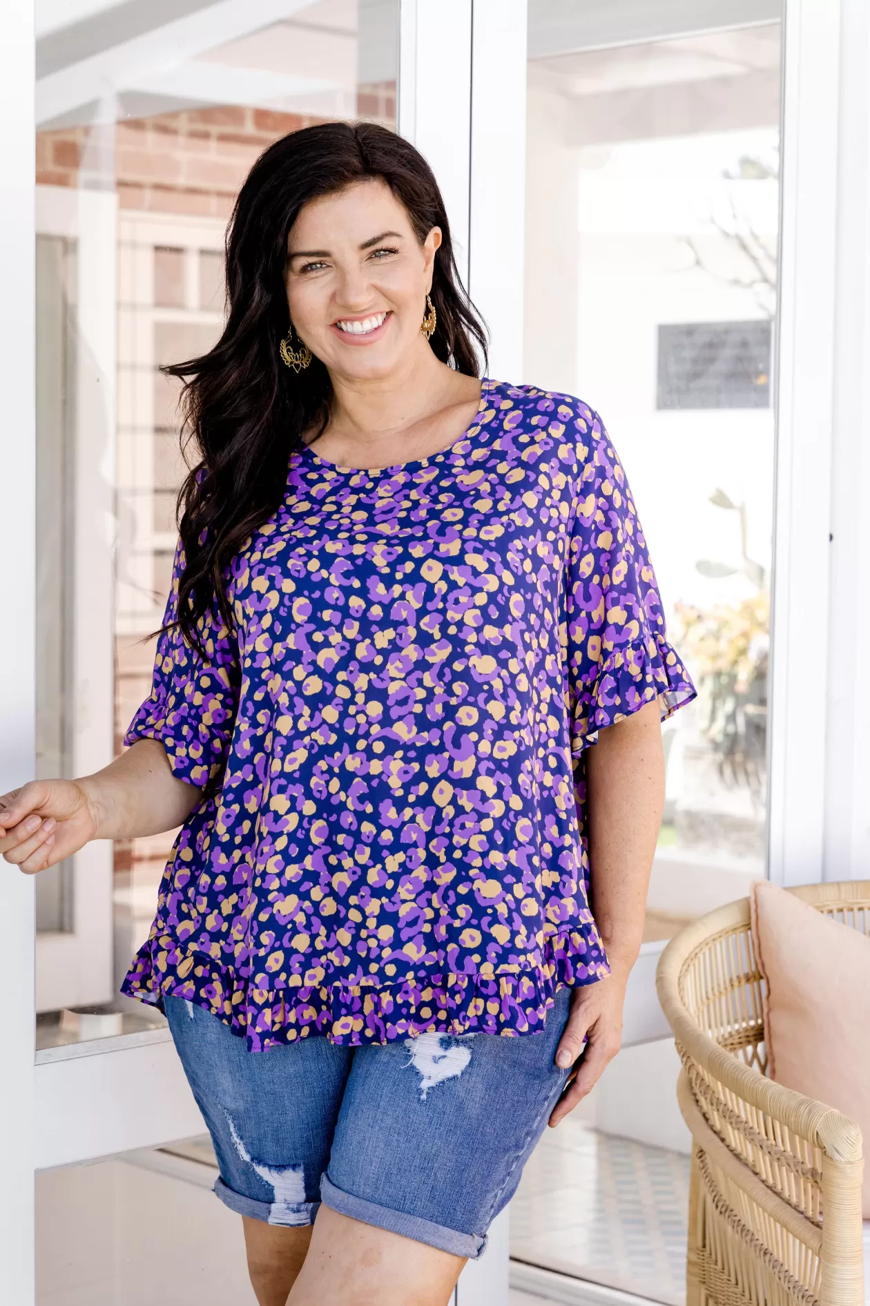 Proud Poppy Clothing Magnolia Purple Leopard Print Top