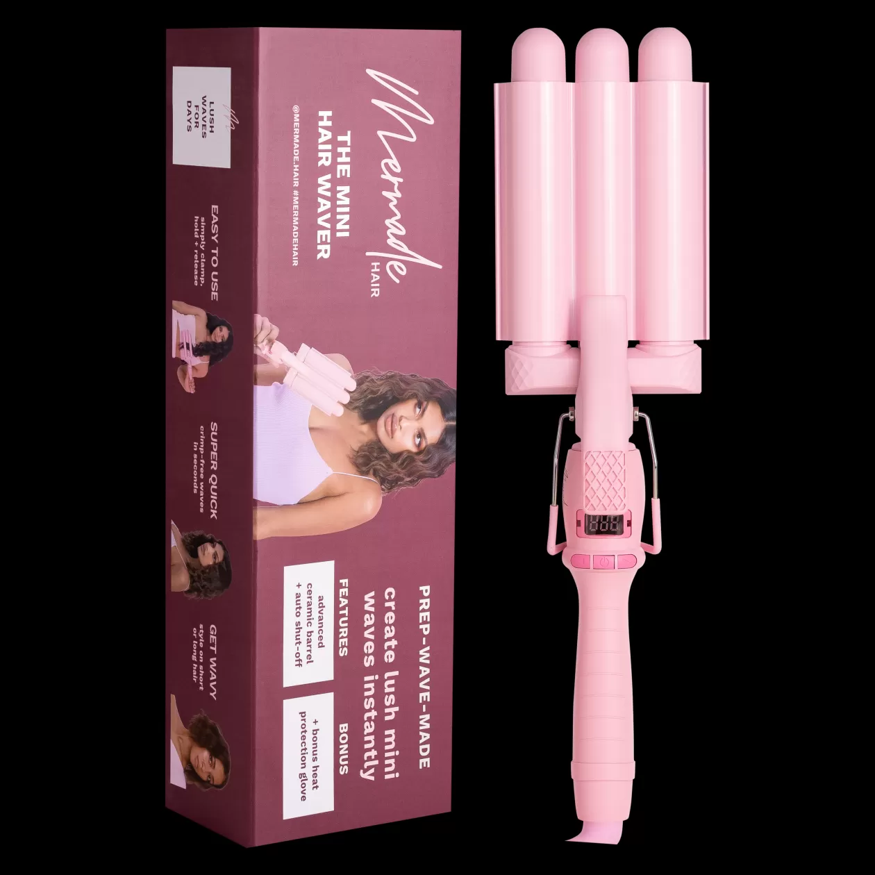 Proud Poppy Clothing Mermade Hair PRO Mini Pink Hair Waver - 25mm