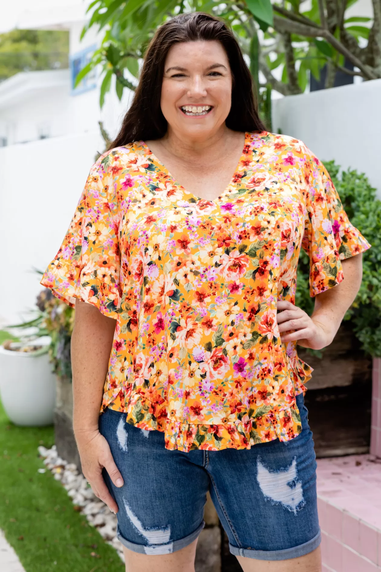 Proud Poppy Clothing Natalie Top in Sunshine Floral