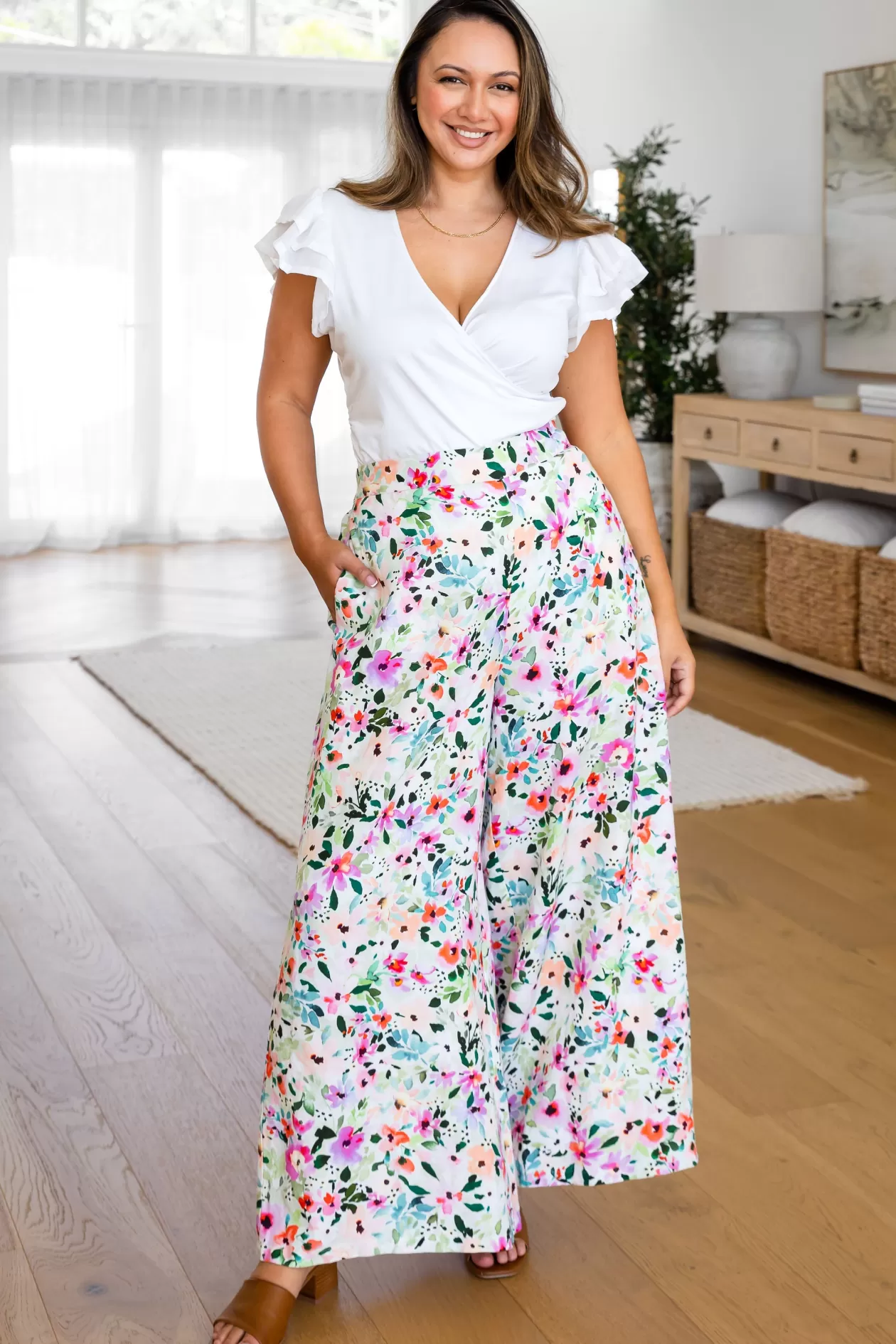 Proud Poppy Clothing Noah Full Length Pants in Rose Fleur