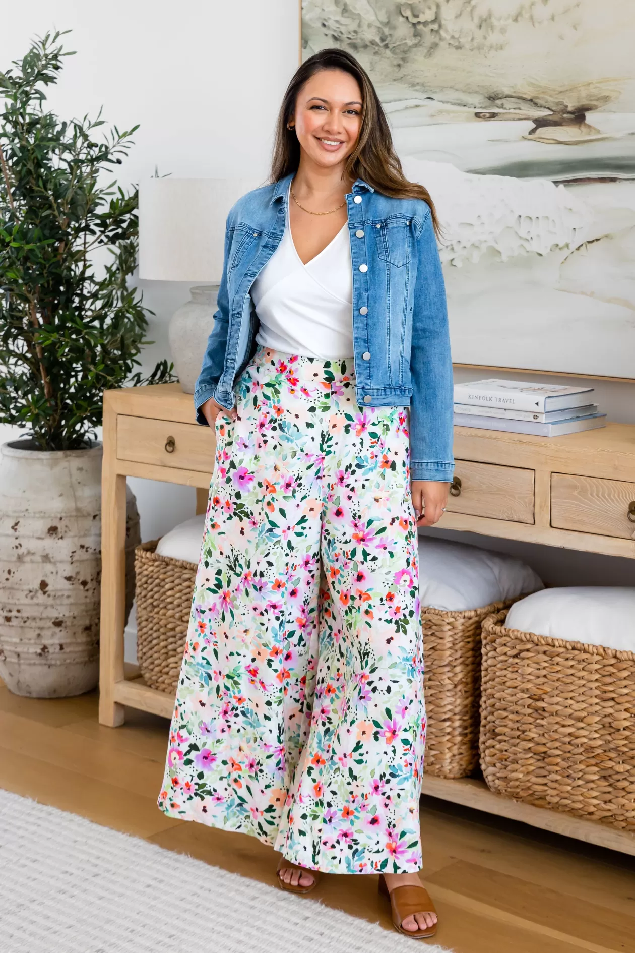 Proud Poppy Clothing Noah Full Length Pants in Rose Fleur