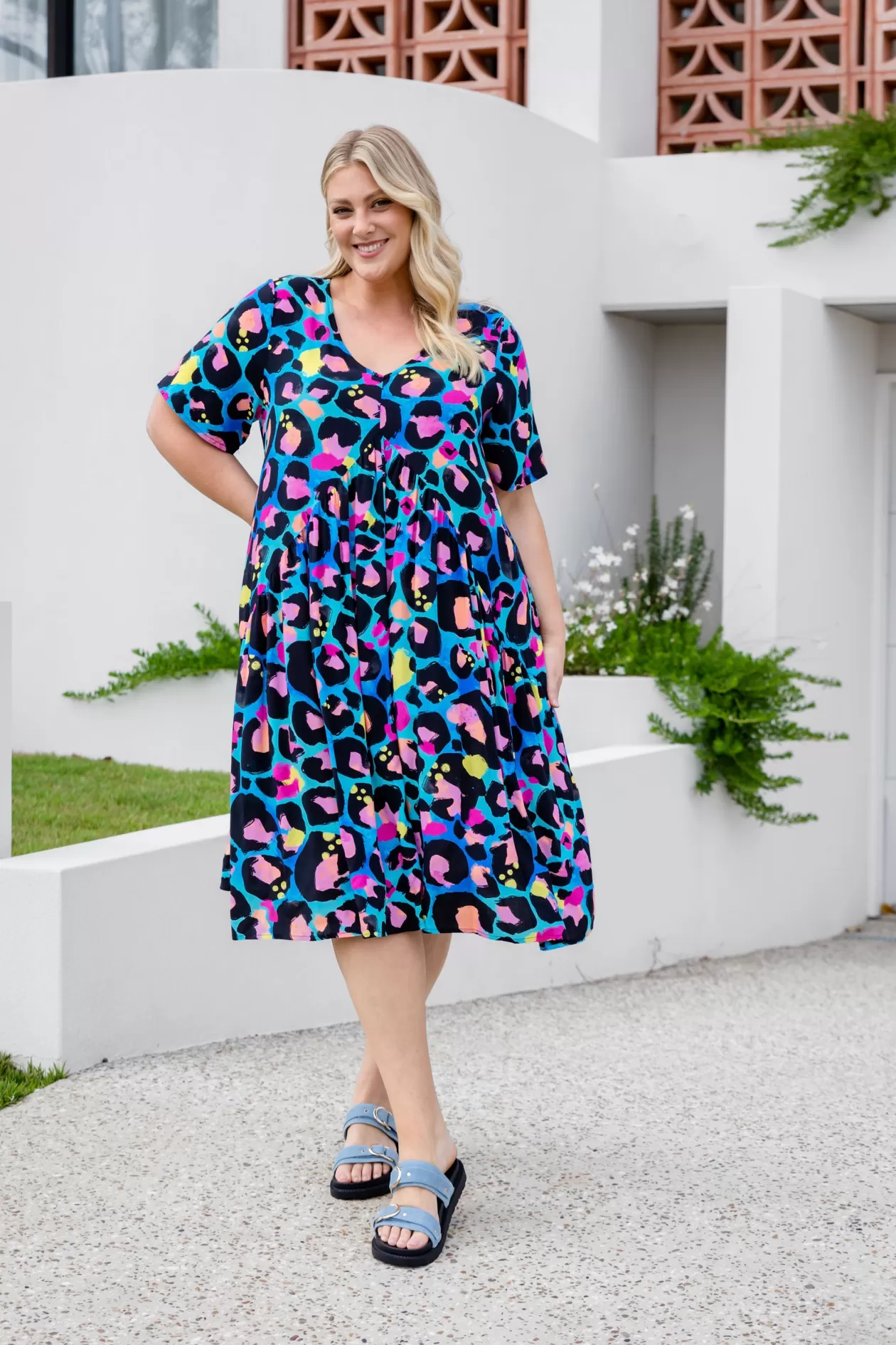 Proud Poppy Clothing Peak Dress in Kasey Leopard by Kasey Rainbow