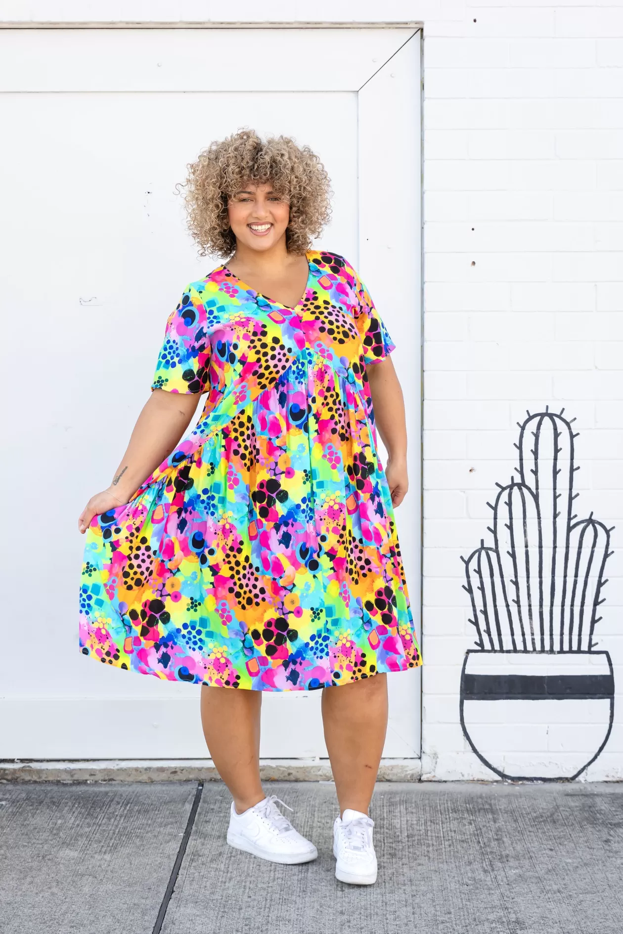 Proud Poppy Clothing Peak Dress in Messy Mind by Kasey Rainbow