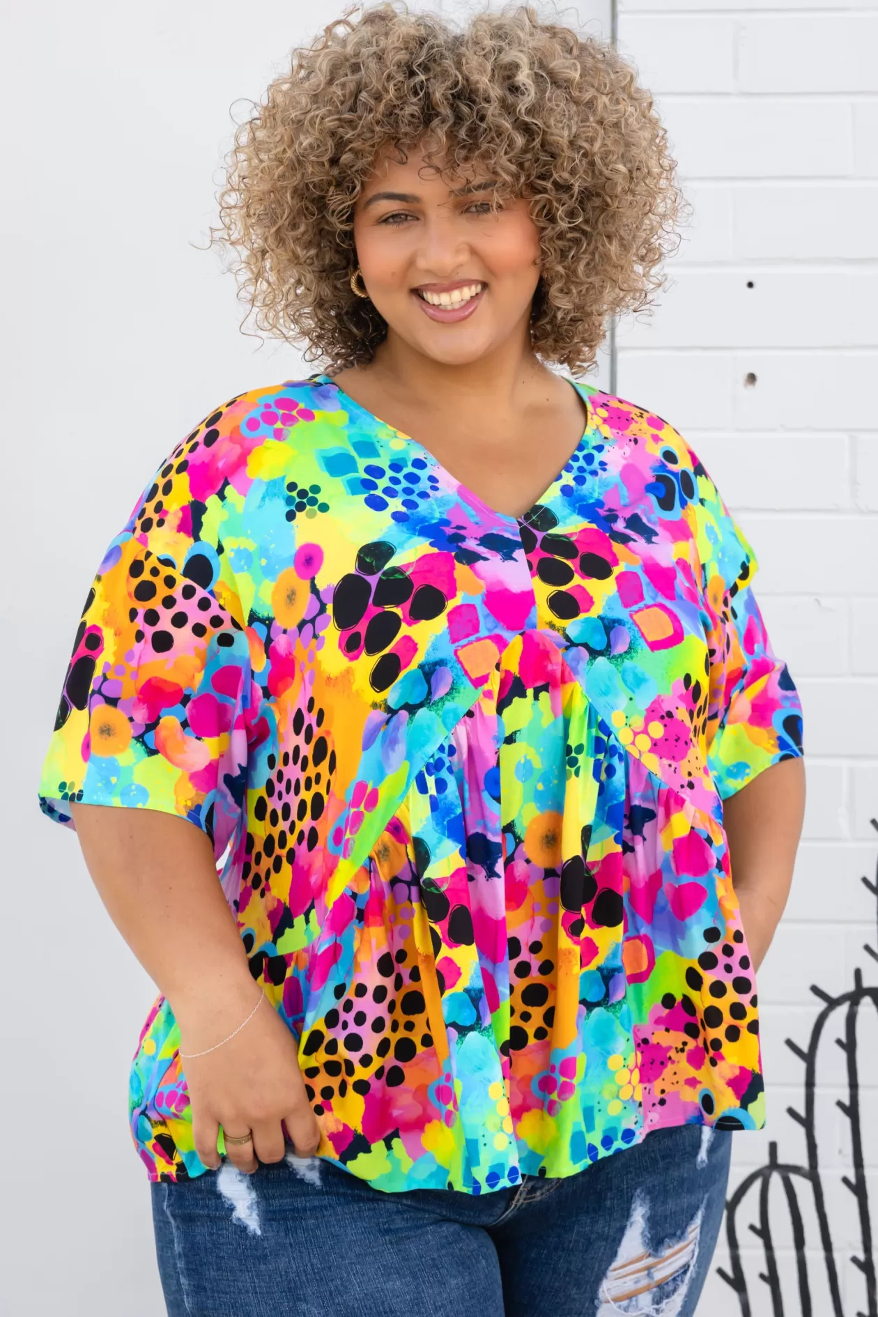 Proud Poppy Clothing Peak Top in Messy Mind by Kasey Rainbow