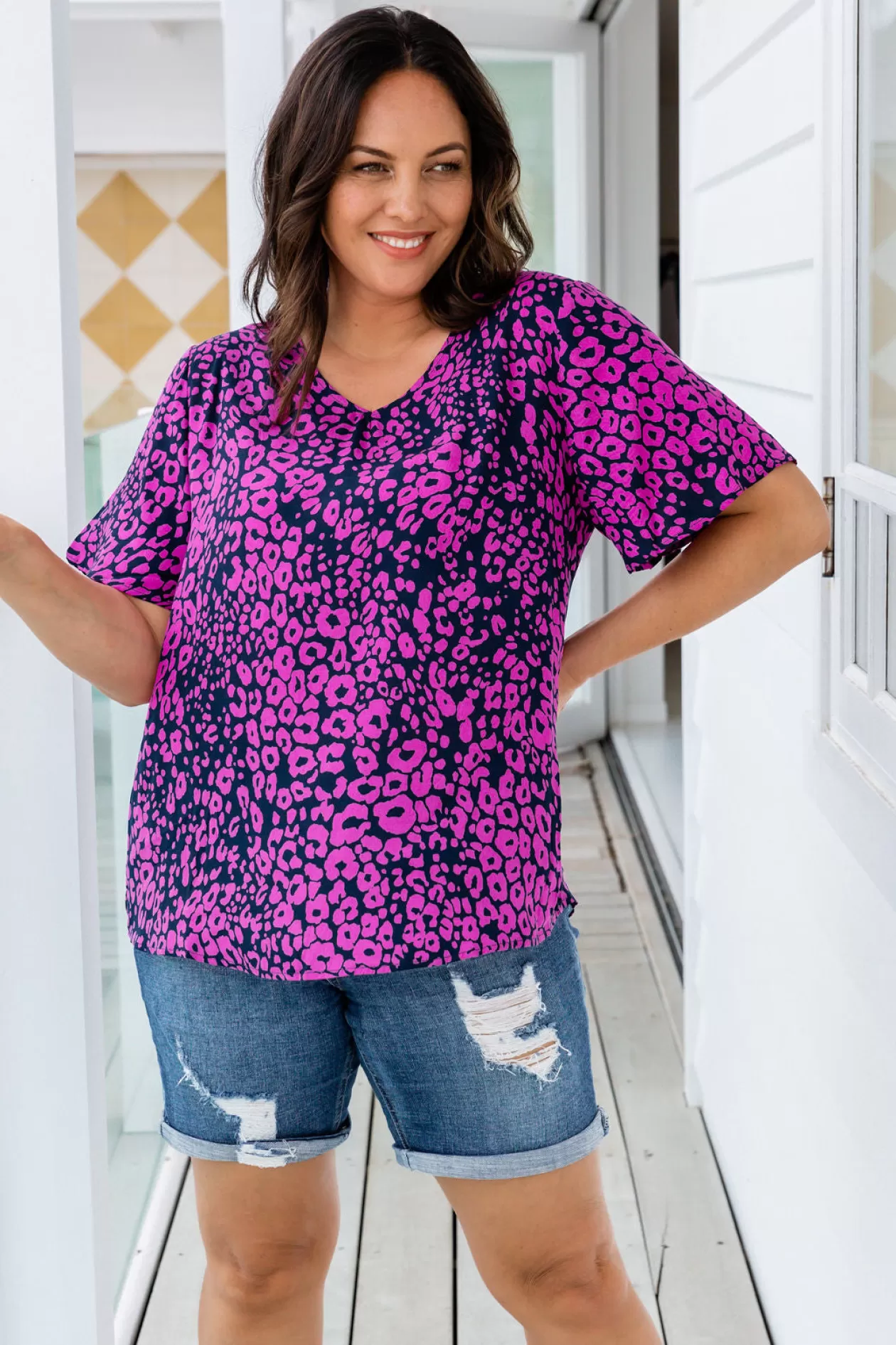 Proud Poppy Clothing Phoebe Purple Leopard Top