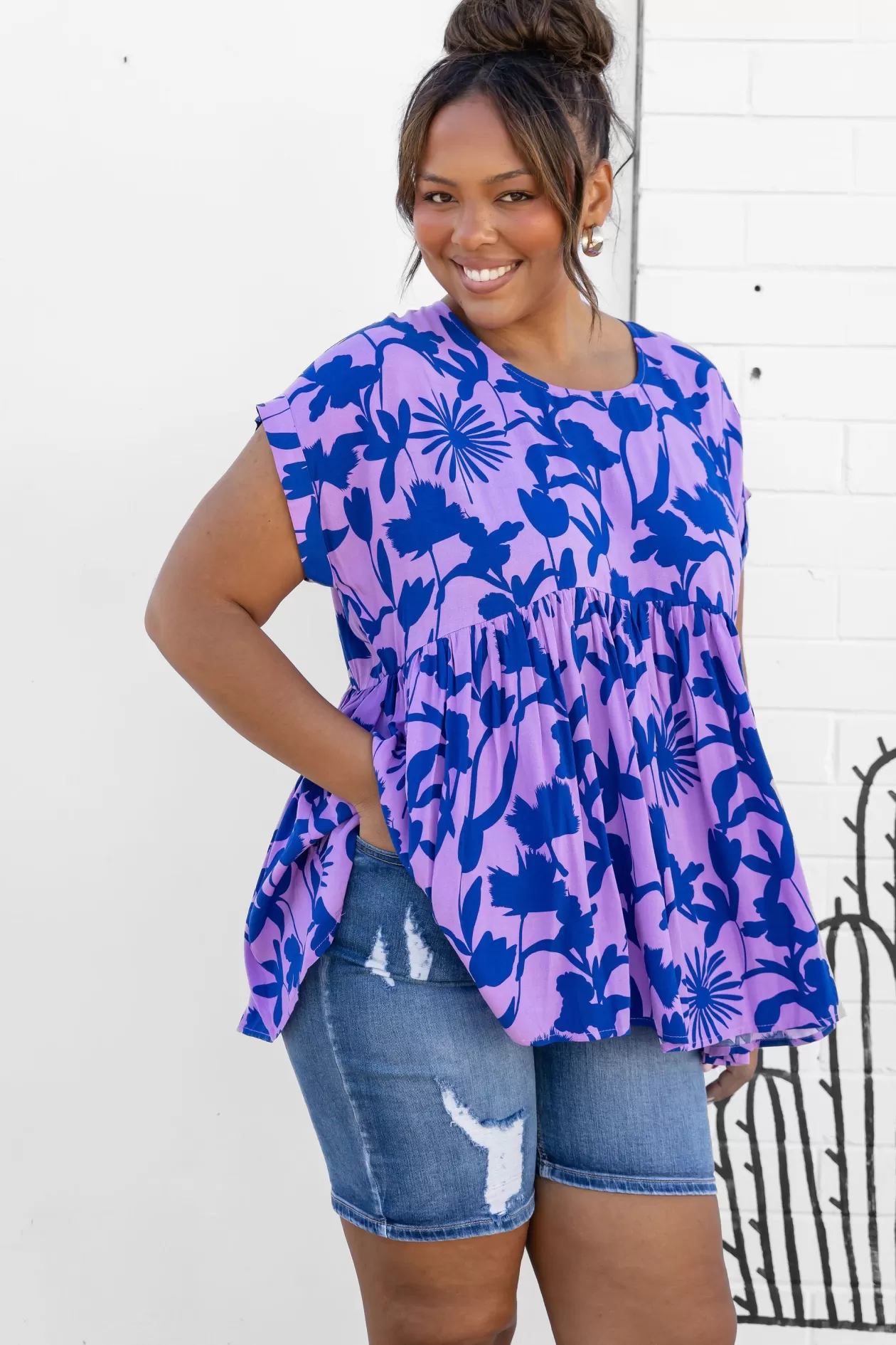 Proud Poppy Clothing Sally Top in Blue & Purple