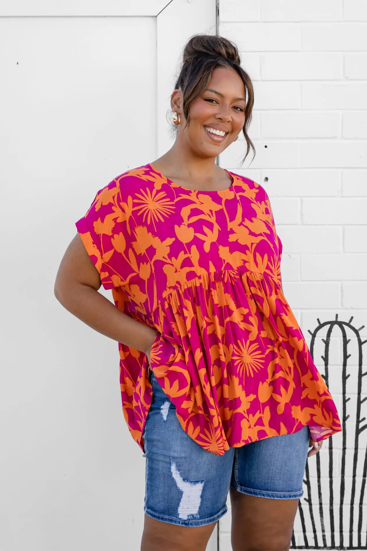 Proud Poppy Clothing Sally Top in Pink & Orange