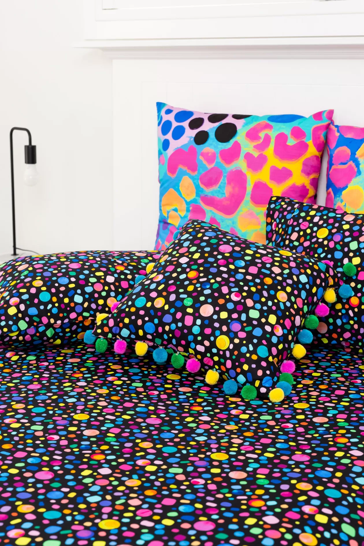 Proud Poppy Clothing Sleep Bright Black Pebble Sheet Set by Kasey Rainbow