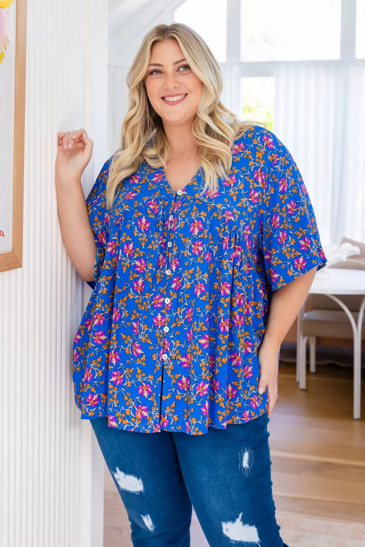 Proud Poppy Clothing Tiggy Peak Top in Winter Blooms